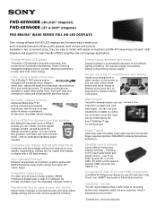 Sony FWD48W600B Specification Sheet Pro BRAVIA W600 Series Full HD LED Displays