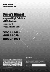 Toshiba 32C110U1 Owners Manual