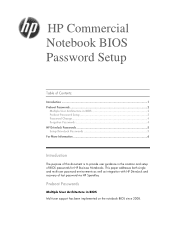 HP 6735s HP Commercial Notebook BIOS Password Setup