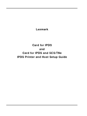 Lexmark X925 IPDS Printer and Host Setup Guide