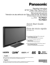 Panasonic TCP50C1 50' Plasma Tv