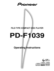 Pioneer PD-F1039 Operating Instructions