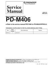 Pioneer PD-M406 Service Manual