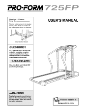 ProForm 725 Fp Treadmill Canadian English Manual