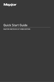 Seagate C01W015 OneTouch III Turbo Quick Start Guide - EN