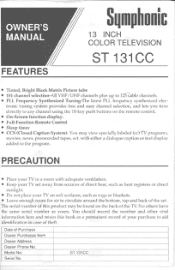 Symphonic ST131CC Owner's Manual