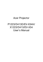 Acer P1223 User Manual