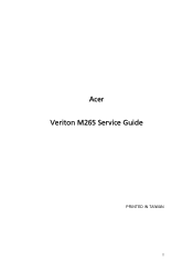 Acer Veriton M265 Service Guide