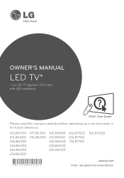LG 50LB6300 Owners Manual