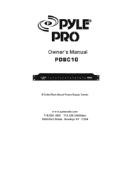 Pyle PDBC10 Owners Manual