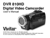 Vivitar DVR 810HD Camera Manual