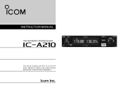 Icom A210 Instruction Manual