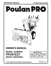 Poulan PP291E27 User Manual
