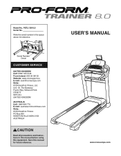 ProForm Trainer 8.0 Instruction Manual