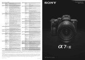 Sony ILCE-7RM3 Brochure and Main Specifications