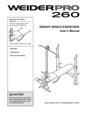Weider Pro 260 Bench English Manual