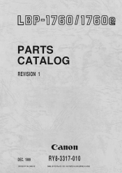 Canon LBP-1760E Parts Catalog
