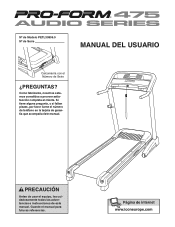 ProForm 475 Audio Series Treadmill Spanish Manual