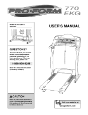 ProForm 770 Ekg Treadmill Canadian English Manual