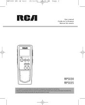 RCA RP5030 User Manual - RP5030