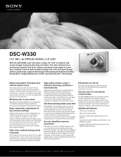 Sony DSC-W330/R Marketing Specifications (Camera Only)