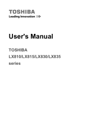 Toshiba LX830 PQQ18C-01Q00E Users Manual Canada; English