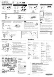 Onkyo HT-S9300THX HTP-980 Owner Manual