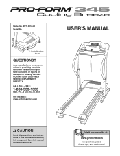ProForm 345 Treadmill Uk Manual