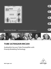 Behringer TUBE ULTRAGAIN MIC200 Quick Start Guide