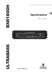 Behringer ULTRABASS BXR1800H Spec Sheet