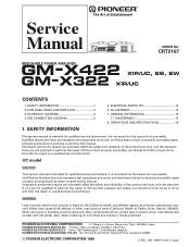 Pioneer GM-X422 Service Manual