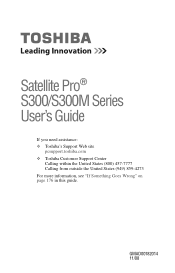 Toshiba Satellite Pro S300-EZ1511 User Guide 1