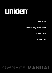Uniden TCX800 English Owners Manual