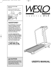 Weslo Cadence Dl5 English Manual
