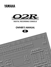 Yamaha 02R Owner's Manual