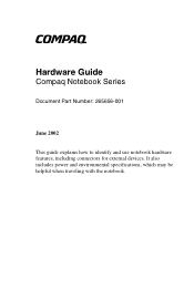 Compaq Presario 2800 Hardware Guide, Compaq Notebook Series