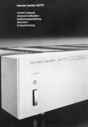 Harman Kardon HK770 Owners Manual