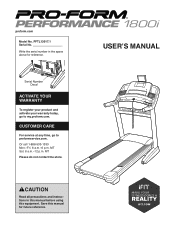 ProForm Performance 1800i Treadmill English Manual