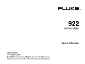 Fluke 922 FE 922 Users Manual