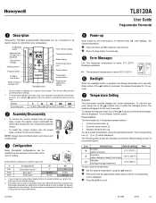 Honeywell TL8130A Owner's Manual