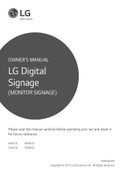 LG 43SM5KE Owners Manual