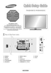Samsung PN50B450 Quick Guide (ENGLISH)