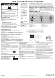 Amana NFW5800HW Quick Reference Sheet