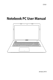 Asus R704A1 User's Manual for English Edition