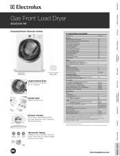 Electrolux EIGD55HIW Product Specifications Sheet (English)