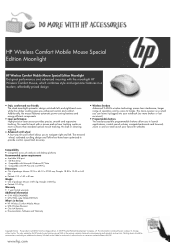 HP NU566AA HP Wireless Comfort (Moonlight) Mobile Mouse  -  Datasheet