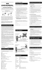 RCA MAF40BK Installation Manual