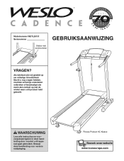 Weslo Cadence 70 Treadmill Dutch Manual