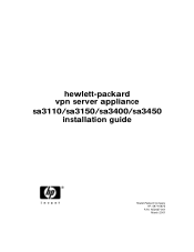 HP Sa3110 HP VPN Server Appliance sa3110/sa3150/sa3400/sa3450 - Installation Guide