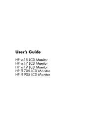 HP Vs17e User's Guide HP vs17, vs19, f1905 LCD Monitors